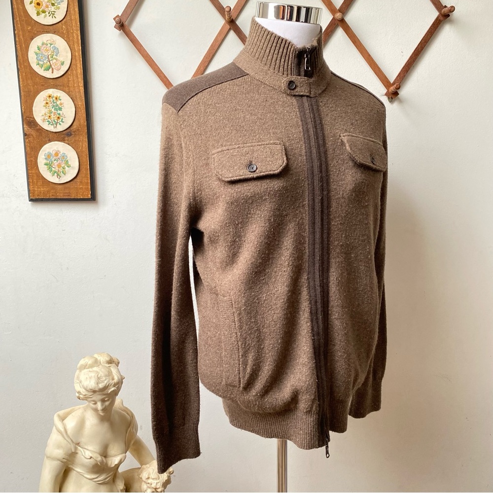 Banana Republic Wool Knit Brown Sweater Jacket - Picture 6 of 12